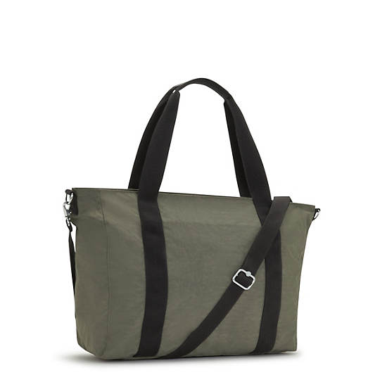 Kipling Asseni Tote Bags Green Moss | CA 1462KO